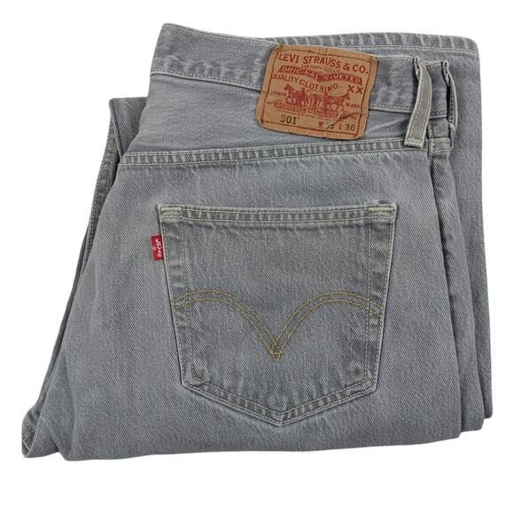 Levis 501XX Vintage Jeans Mens 32X32 Light Greystone Regular Straight Button Fly - Picture 2 of 12